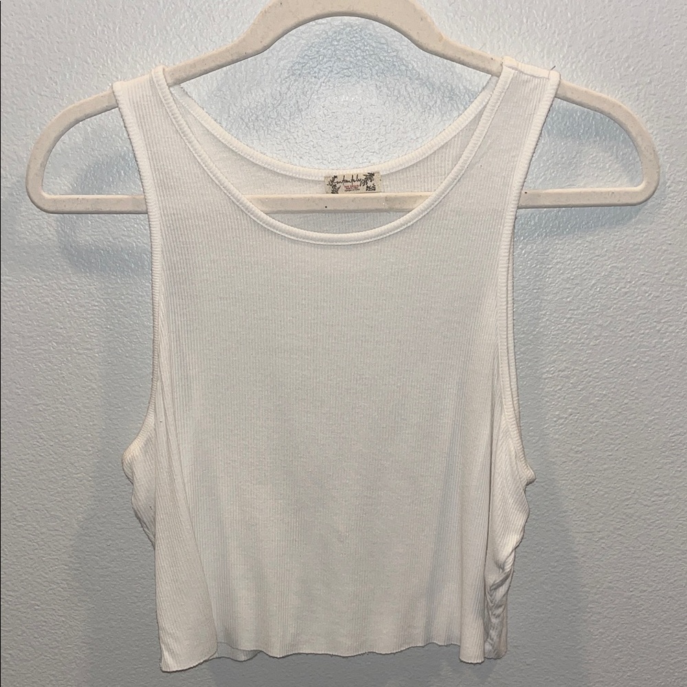 Intimately Free People White Crop Tank Top
